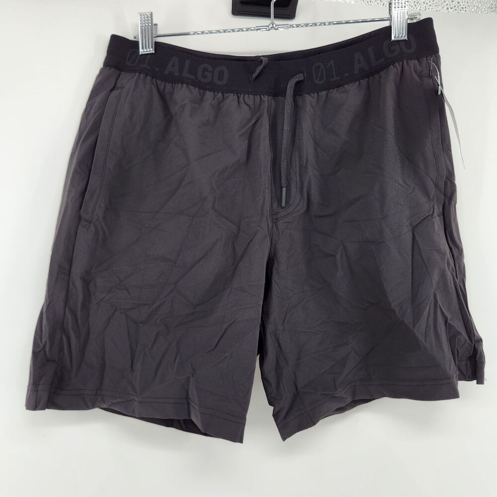 01. Algo Men's Small Black Active Abrasion Resistant Lined Shorts NWT 7" Inseam